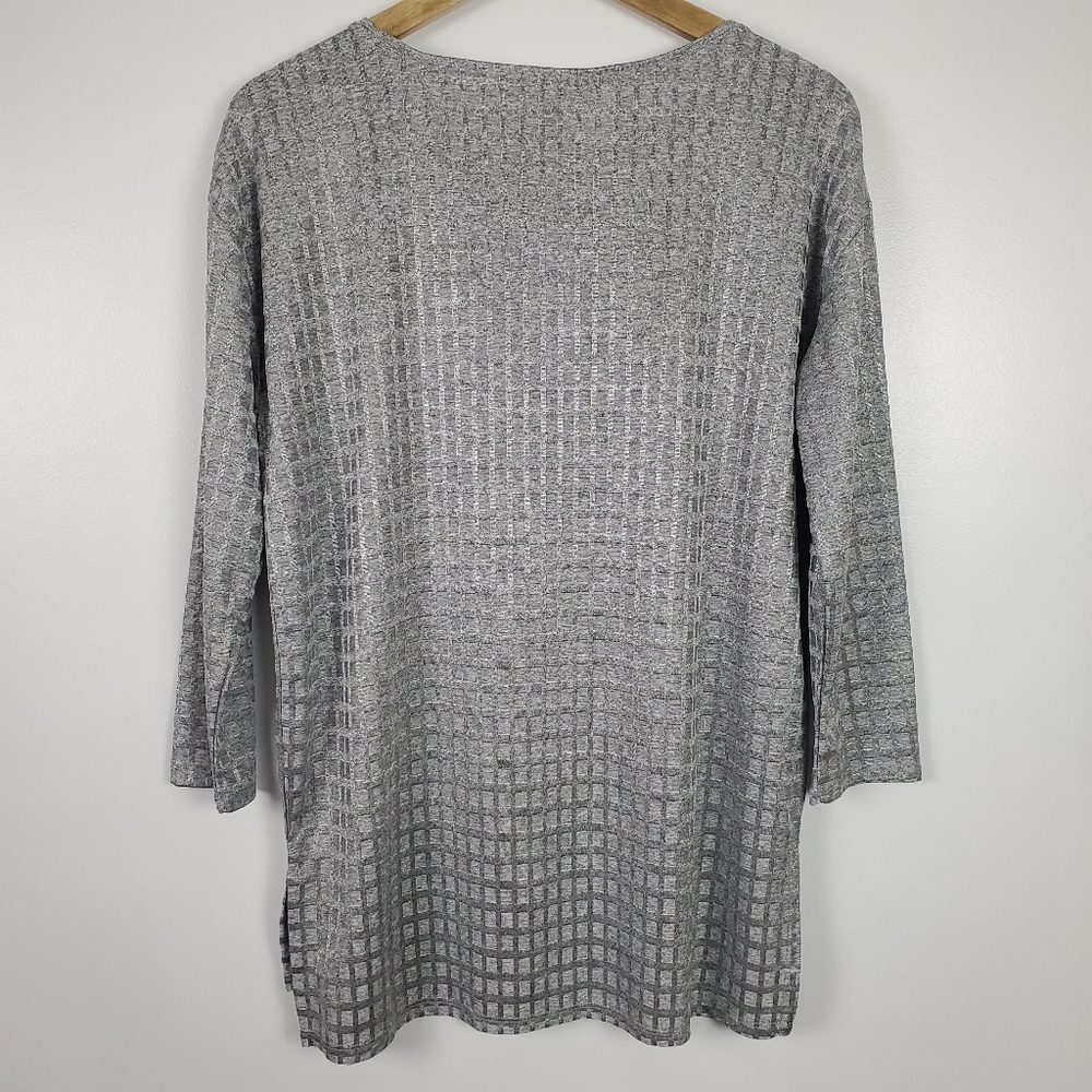 Philosophy NWT silver square patterned tunic top … - image 2